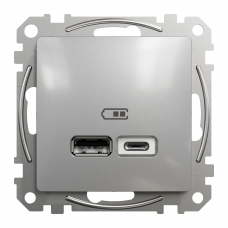 USB роз A+C 2,4A Алюм Sedna Design, Алюміній, Sedna Design & Elements