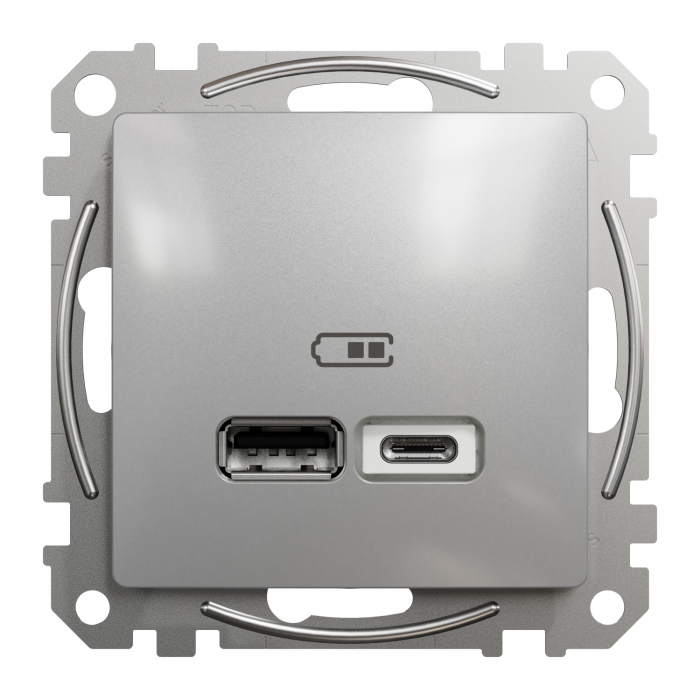 USB роз A+C 2,4A Алюм Sedna Design, Алюміній, Sedna Design & Elements