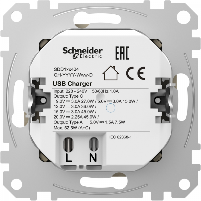 USB роз A+C 3A 45Вт Білий Sedna Design, Білий, Sedna Design & Elements