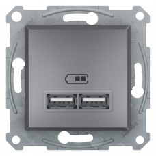 USB розетка 2,1A сталь Asfora, Asfora