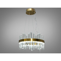 Сучасна кришталева світлодіодна люстра в спальню, 90 Вт, бронза