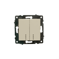 Механізм вимикача 2-клв. з підсвіткою Grano Кремовий/12/60, Крем, Механізм вимикача з підсвіткою