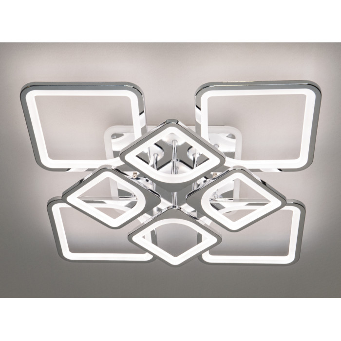 LED люстра з диммером і синім підсвічуванням, колір хром, 155W