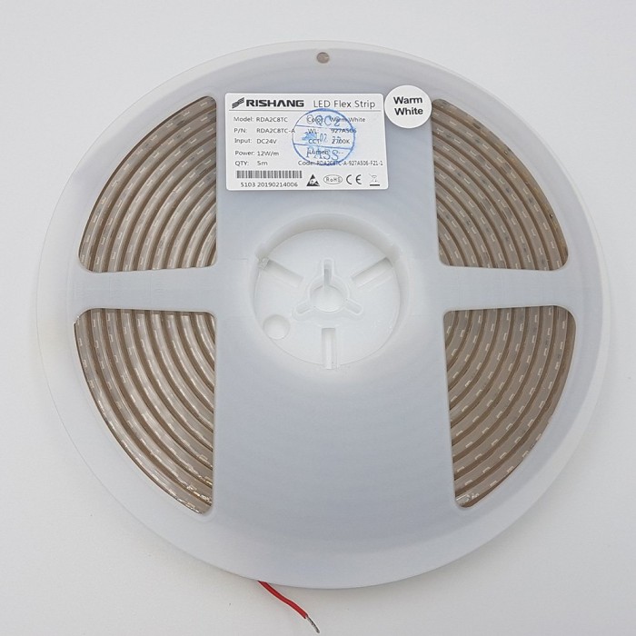 LED стрічка RISHANG 128-2835-24V-IP68 12W 1385Lm 2700K 5м (RDA2C8TC-A-SW)