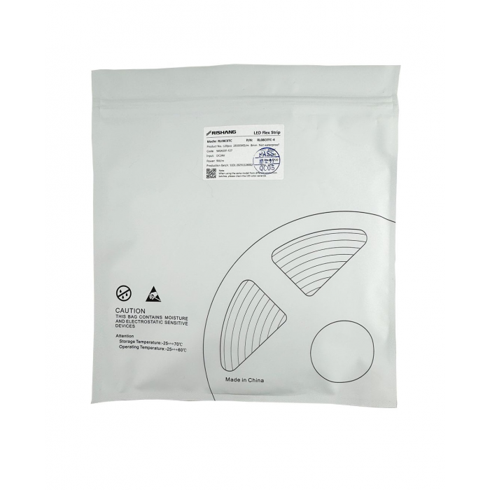 LED стрічка RISHANG 120-2835-24V-IP20 9W 765Lm 3000K 10м (RL08С0TC-4-WW)