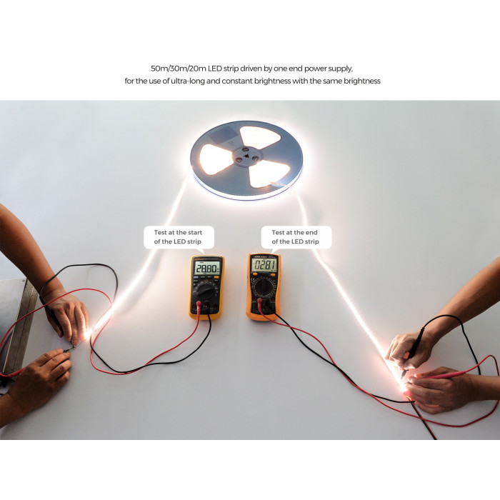 LED стрічка COLORS 120-2835-24V-IP20 8.7W 3000K 20м (DS8120-24V-12mm-WW)