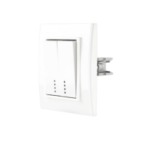 Вимикач 2-клв. з підсвіткою Mina білий/12, Білий, Вимикач з підсвіткою