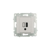 Механізм розетки USB з адаптером срібло/12/120, Срібло, Механізм розетки USB