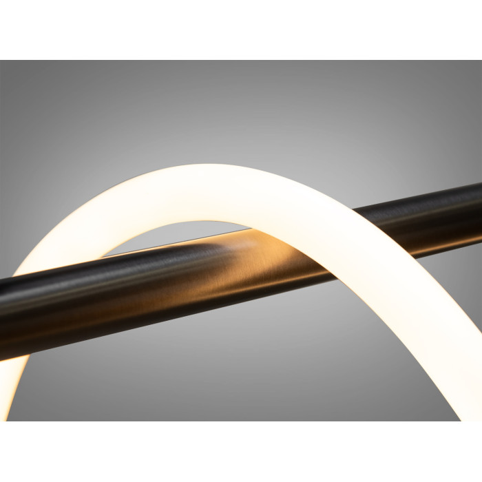 Дизайнерська силіконова лед люстра на кухню, вітальню, чорний хром,32W