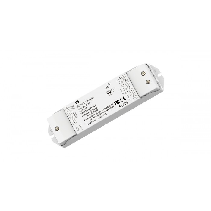 LED-контролер DEYA 12-48VDC, 5A*5CH, PUSH-DIM (V5)