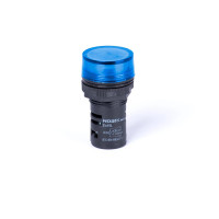 Індикатор, плоска лінза, синя, 36V AC/DC