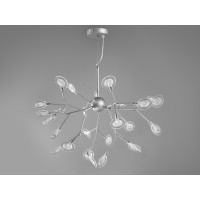 Унікальна, сучасна люстра підвіс "Світлячок", 27 ламп, хром сатин