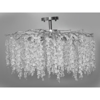 Сучасна алюмінієва кришталева люстра "Гліцинія", 9 ламп, хром