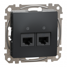 Два роз RJ45 CAT5E UTP Чорн Sedna Design, Чорний, Sedna Design & Elements