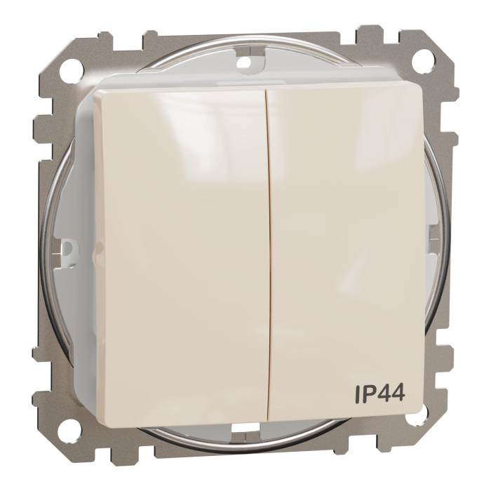 Двокл вим IP44 Бежевий Sedna Design, Бежевий, Вимикач