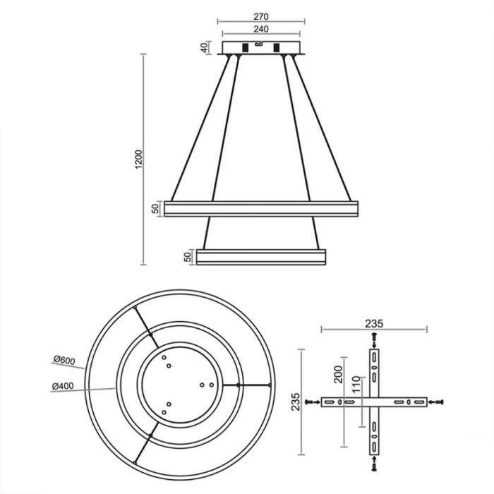 Керована світлодіодна люстра (арт.10418)