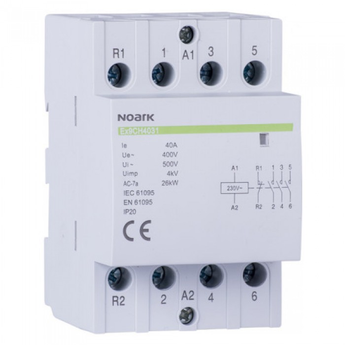 Модульний контактор, 63 A, котушка 24 V, 1NC+1NO
