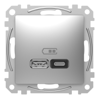 USB роз A+C 3A 45Вт Алюм Sedna Design, Алюміній, Sedna Design & Elements