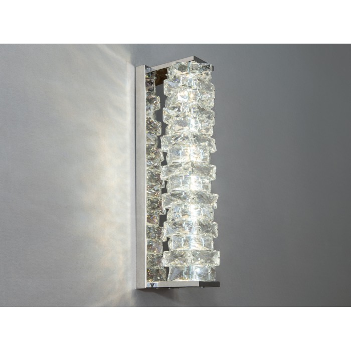 Унікальний настінний кришталевий LED світильник, 15W, хром