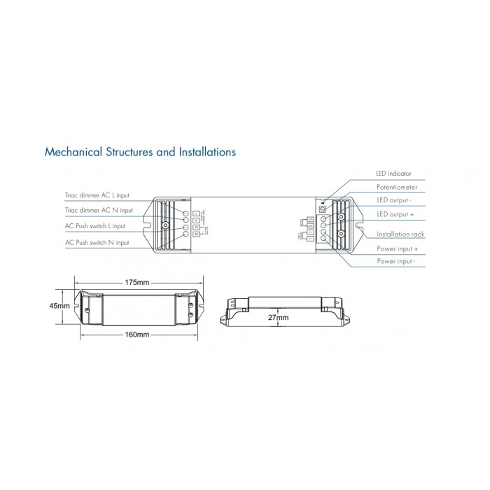 Triac димер DEYA 12-48VDC, 15A*1CH (V1-S)