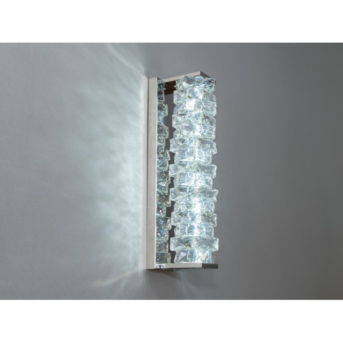 Унікальний настінний кришталевий LED світильник, 15W, хром