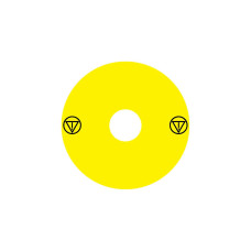 Emergency Stop наклейка для Ex9P1 H, 90 mm, 3М основа, жовта, ES тільки символ
