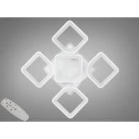 LED люстра на стелю з пультом, диммером, підсвічуванням, 85W, біла
