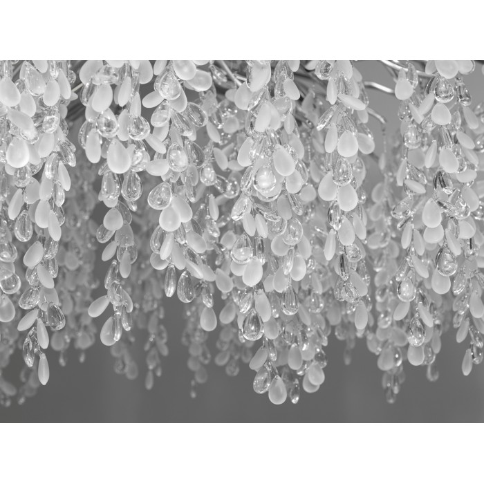 Сучасна алюмінієва кришталева люстра "Гліцинія", 9 ламп, хром