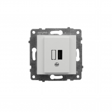 Механізм розетки USB з адаптером білий/12/120