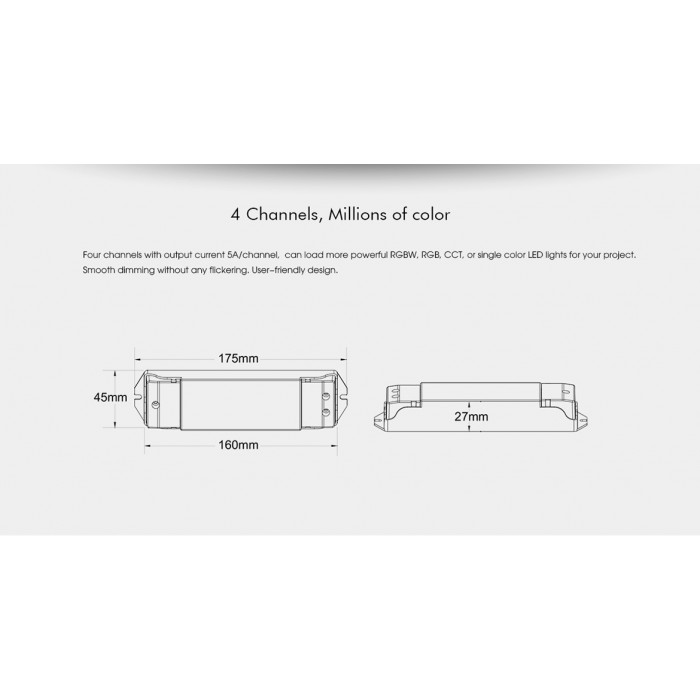 LED-контролер DEYA 12-36VDC, 5A*4CH (V4)