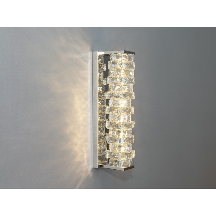 Унікальний настінний кришталевий LED світильник, 15W, хром