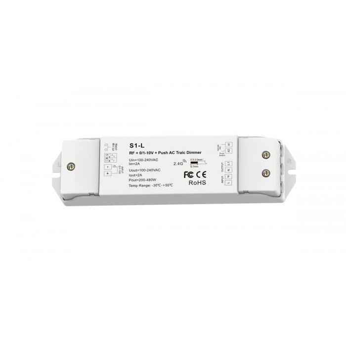 Димер DEYA RF+Push AC Triac 100-240VAC, 1CH*2A (S1-L)