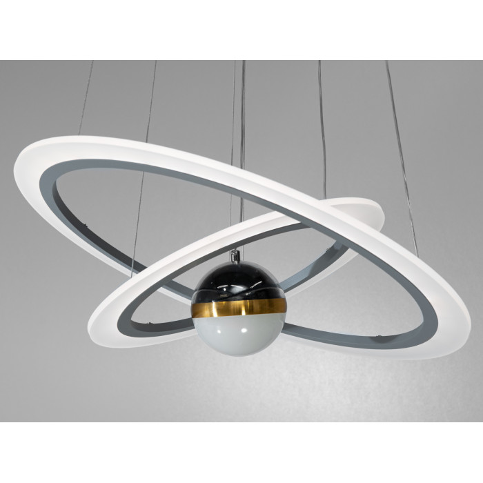 Новинка, світлодіодна люстра з додатковим підсвічуванням, 85 Вт, сіра