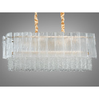 Витончена кришталева люстра овальної форми на 10 ламп, золото