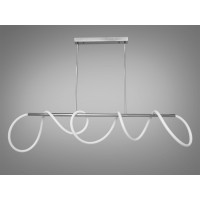 Високоякісна силіконова лед люстра Шланг на кухню, кольору срібла, 32W