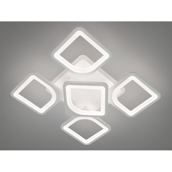 LED люстра на стелю з пультом, диммером, підсвічуванням, 85W, біла