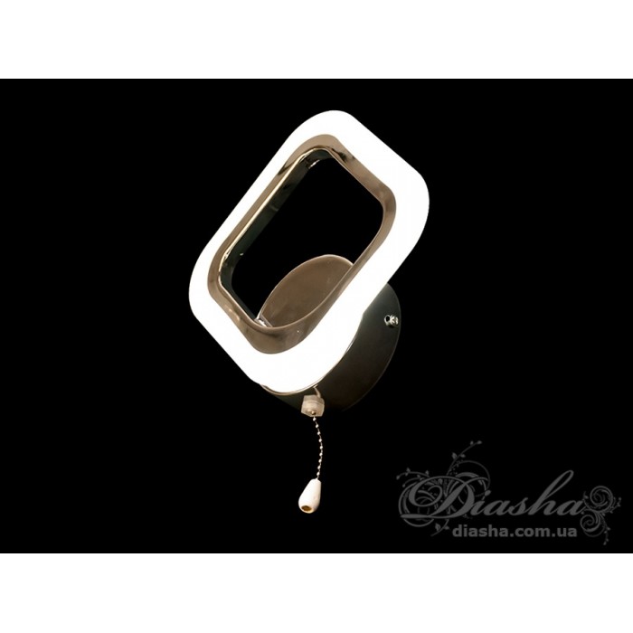 Світлодіодний настінний приліжковий світильник, 12 Вт, хром