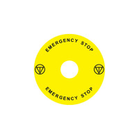 Emergency Stop наклейка для Ex9P1 H, 90 mm, 3М основа, жовта, EN