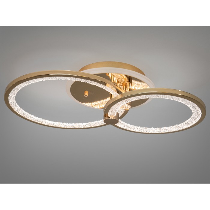 LED люстра з пультом, диммером і кольоровою підсвіткою, 55W, золото