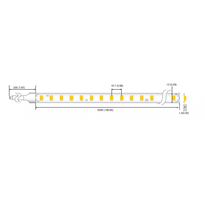 LED стрічка RISHANG 60-2835-12V-IP33 12W 920Lm 3000K 5м (RD0060TA-A-WW)