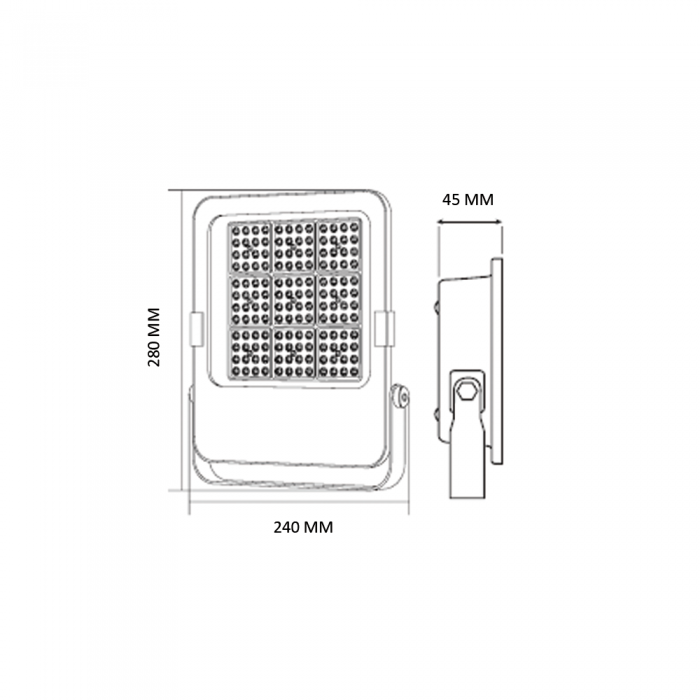 BORNEO-100 Прожектор SMD LED 100W 6400K 12000Lm 100-265V IP65 ЧОРНИЙ 280*240мм/1/5