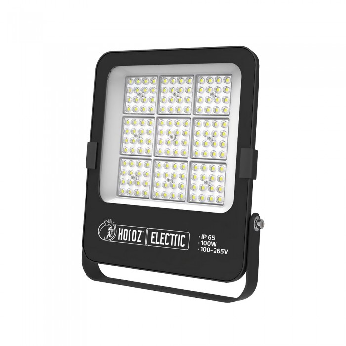 BORNEO-100 Прожектор SMD LED 100W 6400K 12000Lm 100-265V IP65 ЧОРНИЙ 280*240мм/1/5