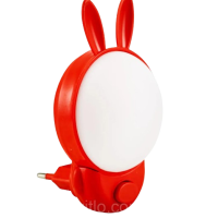 BUNNY 2CCT Нічник LED 1W 30Lm 220-240V 69,1x98мм. зайчик червоний/200, Нічники