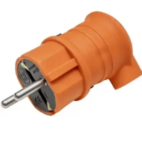 Каучукова вилка з заз. кутова помаранчева 16A 250V/50/300