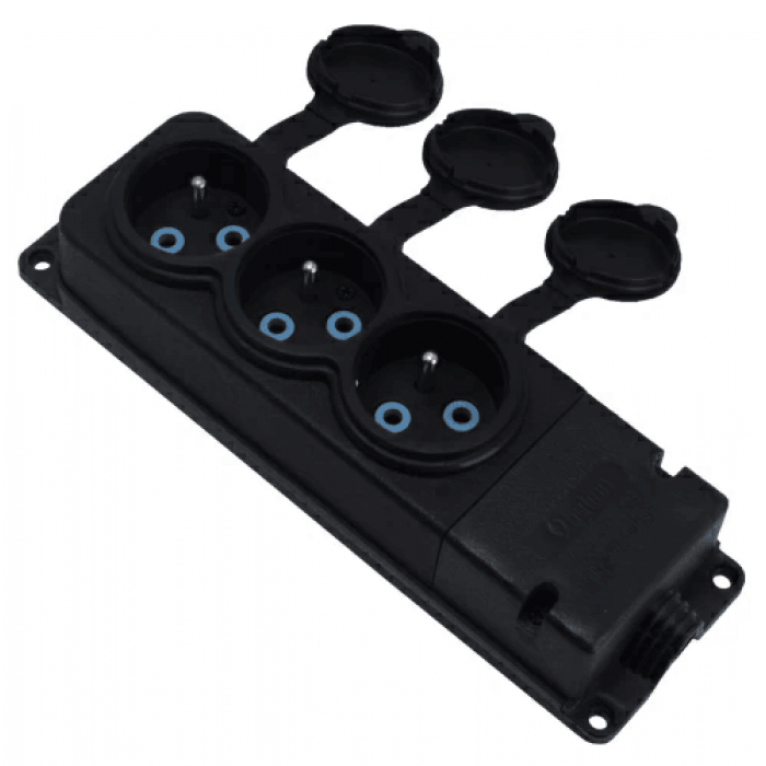 Колодка каучукова чорна 3-а 16A 250V/14/84