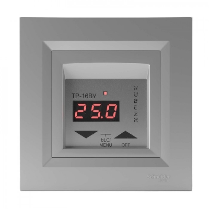 Терморегулятор для теплої підлоги Rubezh ТР-16ВУ серія Schneider Asfora (16А, 220В, алюміній)