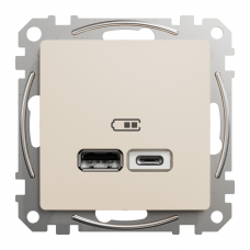 USB роз A+C 2,4A Бежевий Sedna Design, Бежевий, Sedna Design & Elements